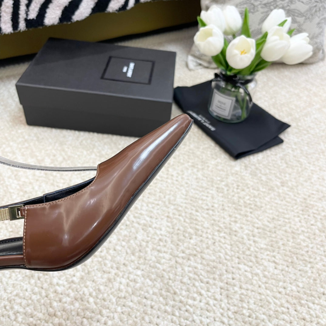 SL BLAKE SLINGBACK PUMPS CARAMEL CALFSKIN - 35 / 6.5 CM