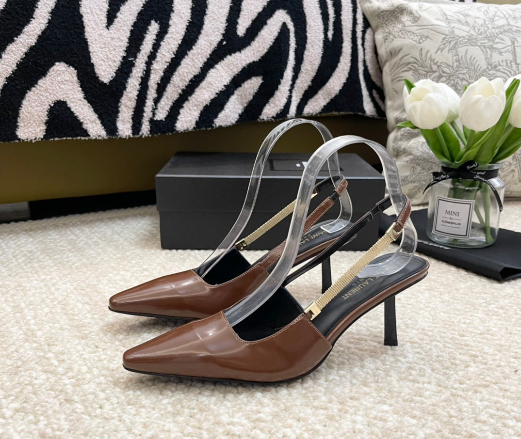 SL BLAKE SLINGBACK PUMPS CARAMEL CALFSKIN - 35 / 6.5 CM
