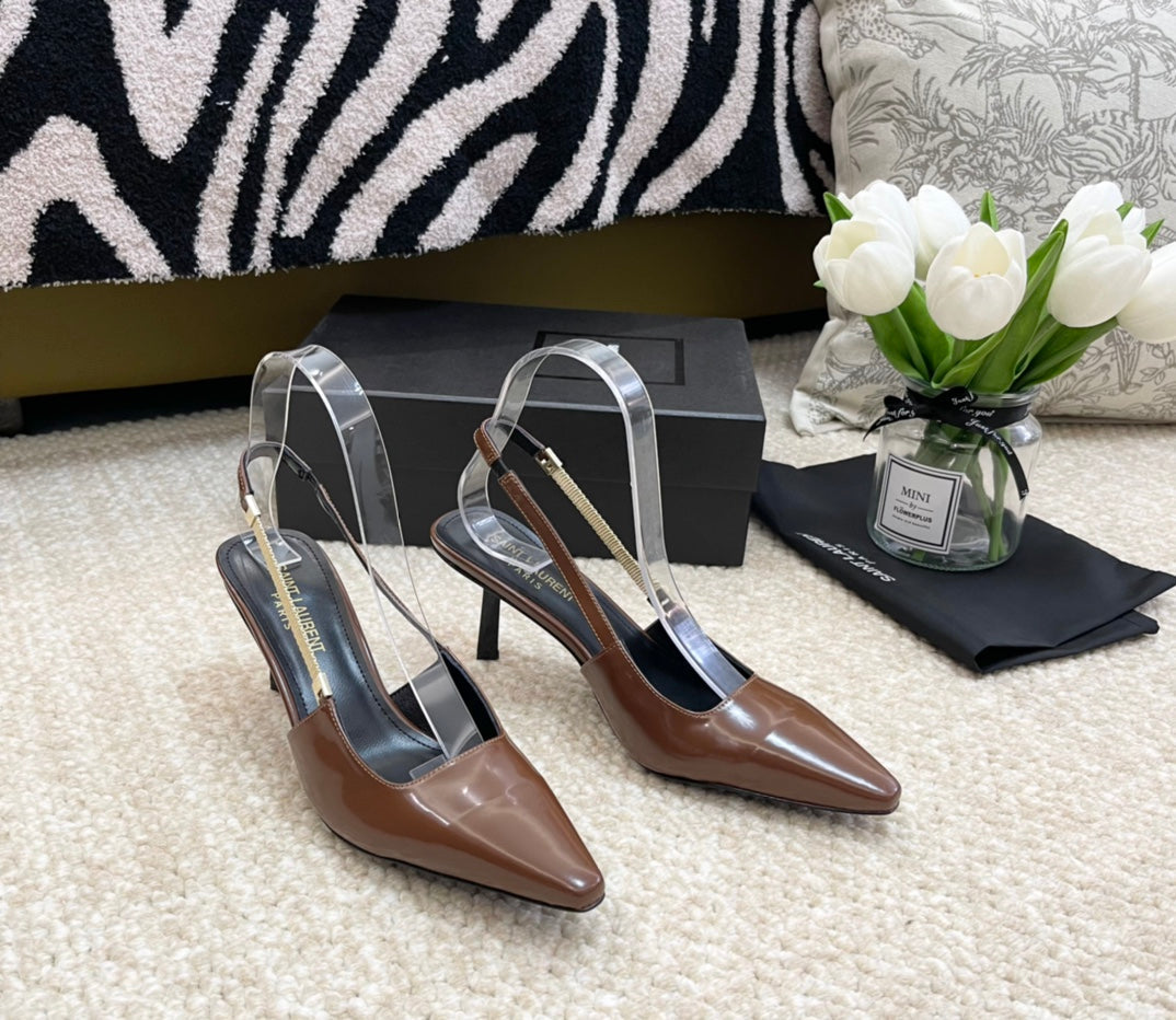 SL BLAKE SLINGBACK PUMPS CARAMEL CALFSKIN - 35 / 6.5 CM