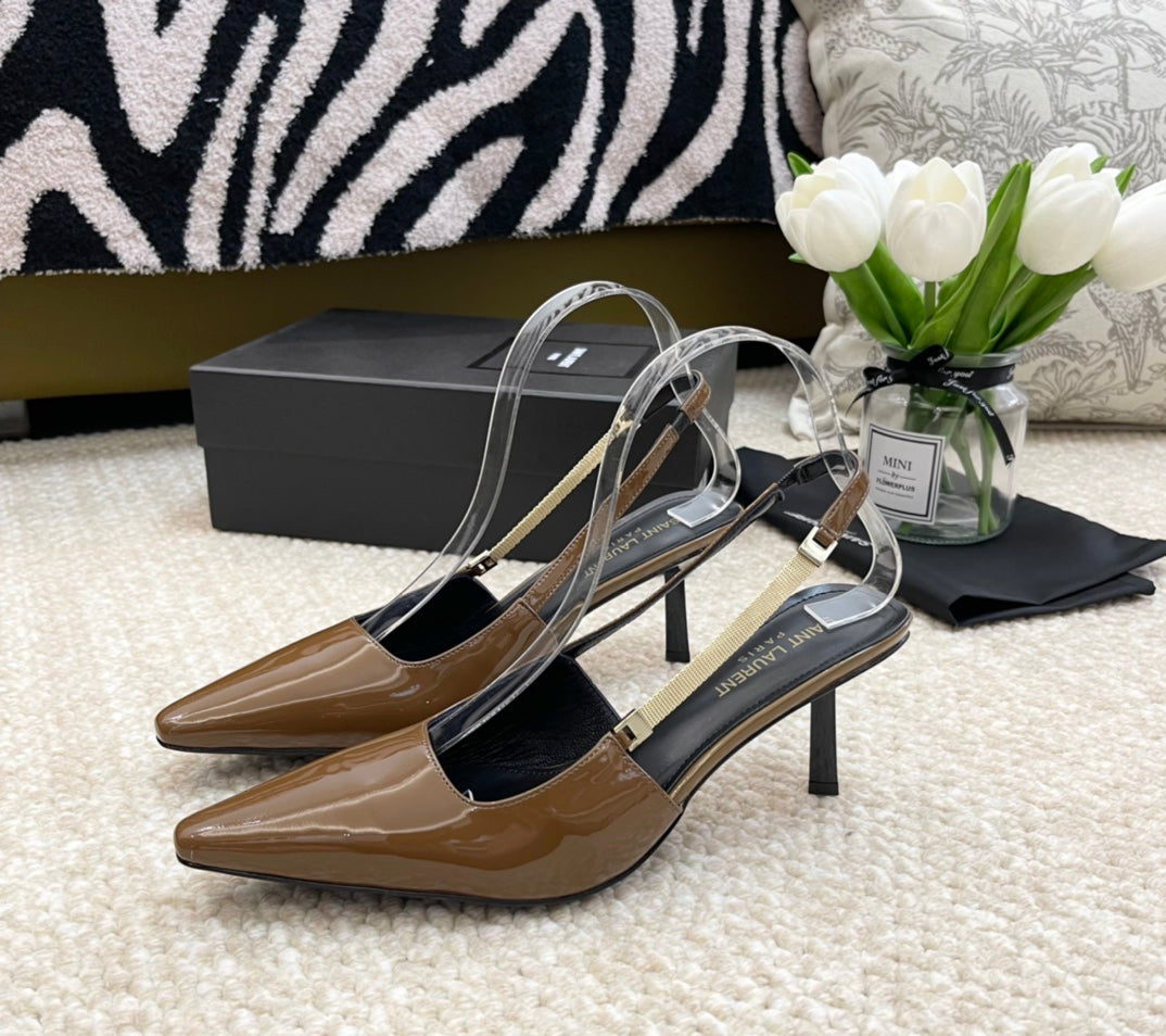 SL BLAKE SLINGBACK PUMPS CAMEL CALFSKIN - 35 / 6.5 CM