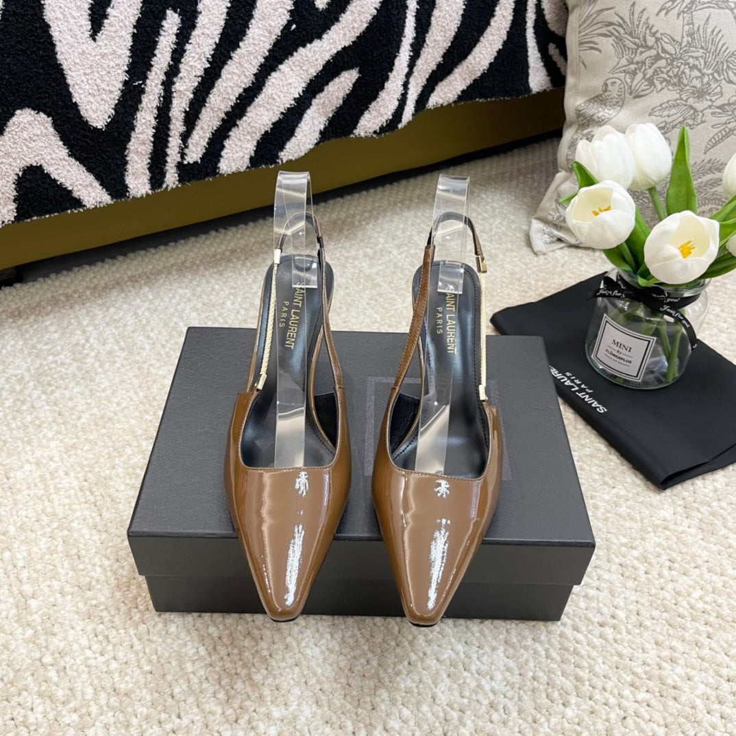 SL BLAKE SLINGBACK PUMPS CAMEL CALFSKIN - 35 / 6.5 CM