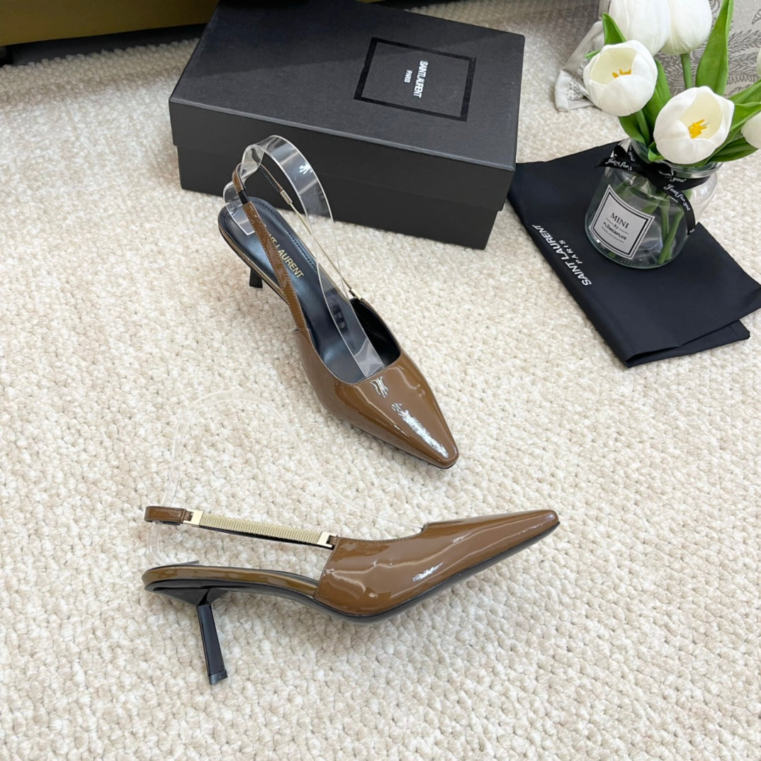 SL BLAKE SLINGBACK PUMPS CAMEL CALFSKIN - 35 / 6.5 CM