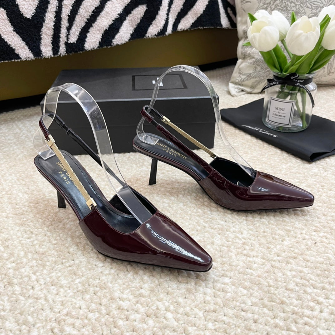 SL BLAKE SLINGBACK PUMPS MULBERRY CALFSKIN - 35 / 6.5 CM