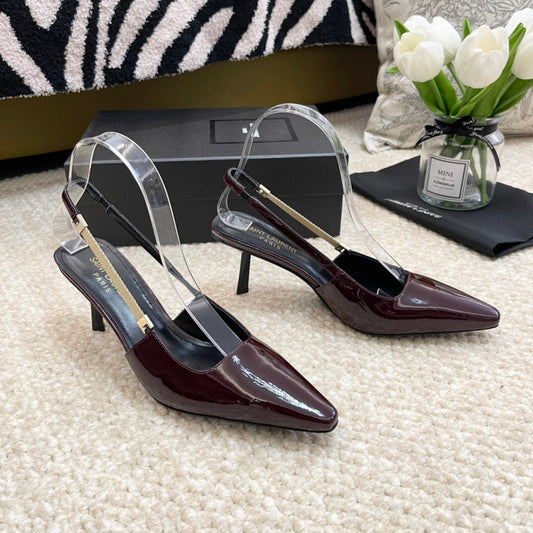 SL BLAKE SLINGBACK PUMPS MULBERRY CALFSKIN - 35 / 6.5 CM