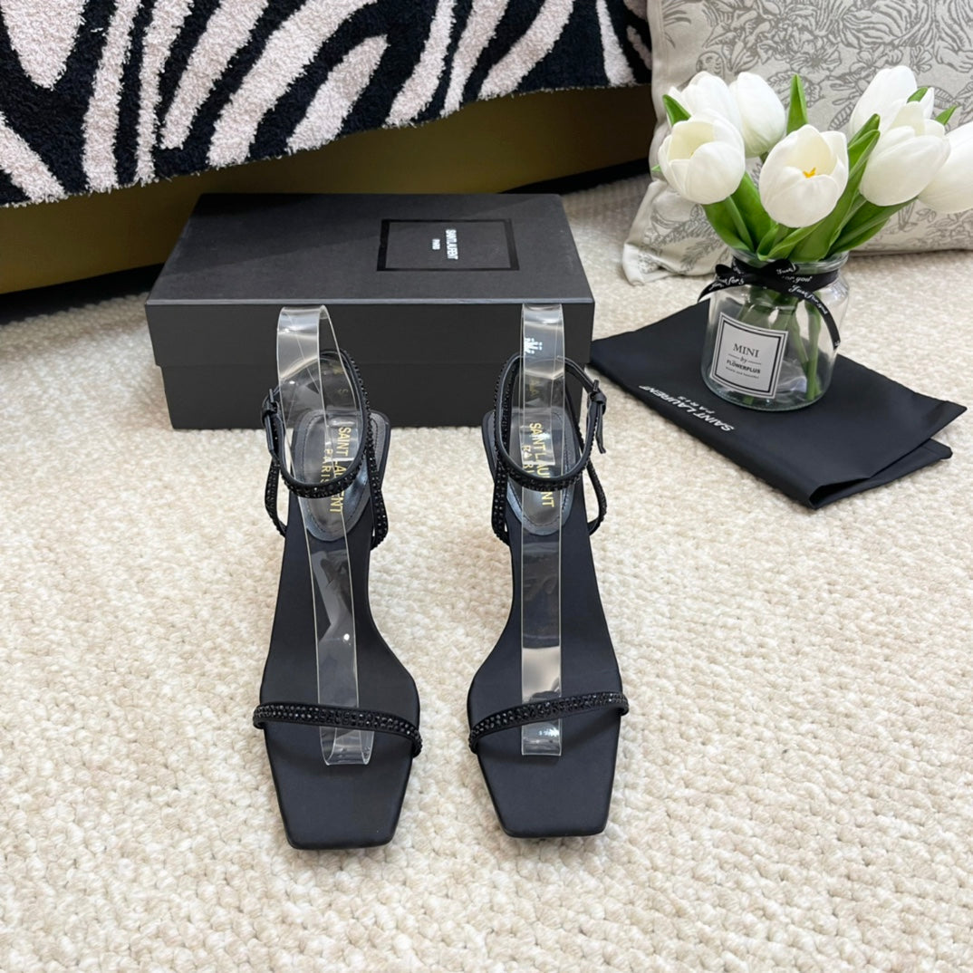 SL GEORGIA SANDALS PUMP BLACK SATIN - 35