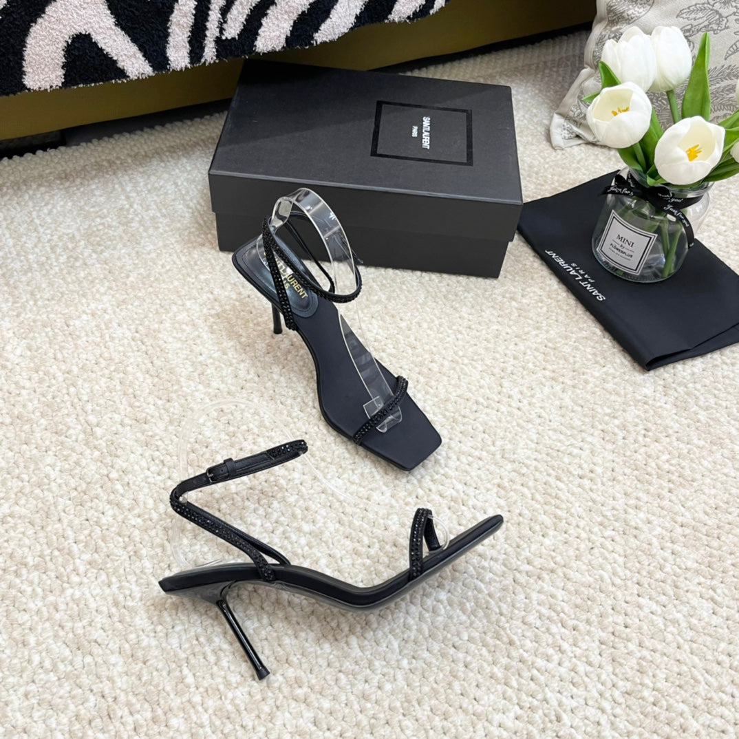 SL GEORGIA SANDALS PUMP BLACK SATIN - 35