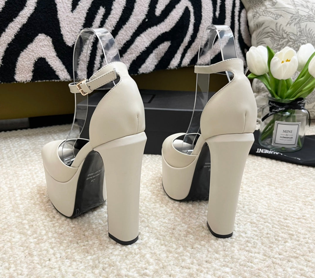 SL JODIE PLATFORM SANDALS WHITE CALFSKIN - 35