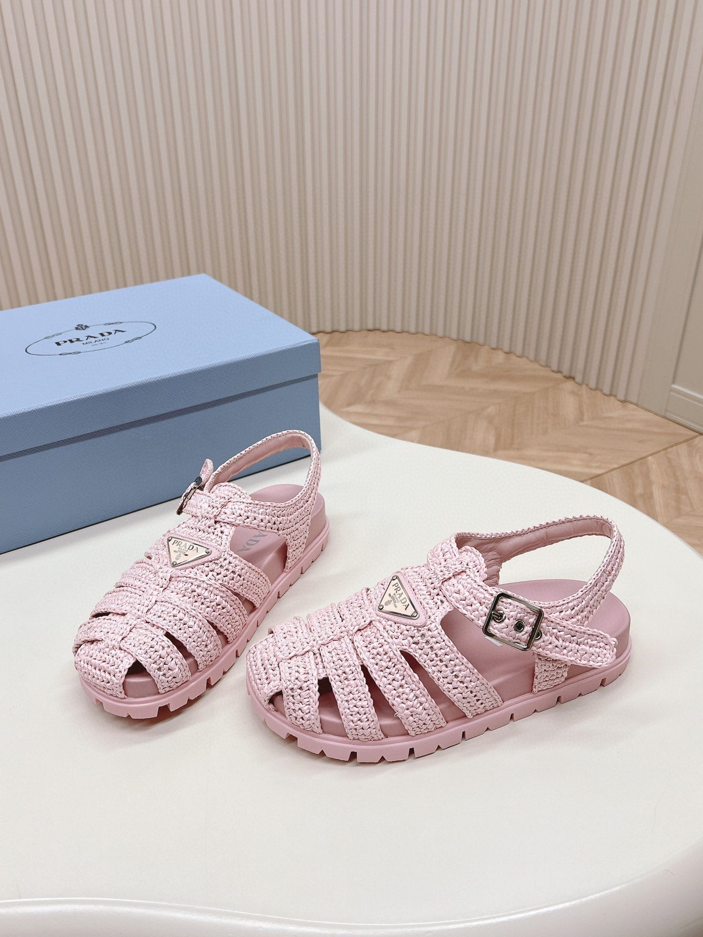 PRA RUBBER FISHERMAN SANDALS LIGHT PINK LAMBSKIN - 35