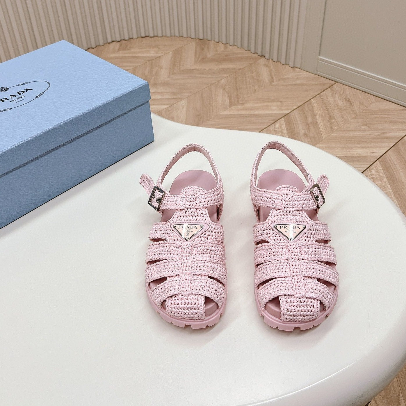 PRA RUBBER FISHERMAN SANDALS LIGHT PINK LAMBSKIN - 35