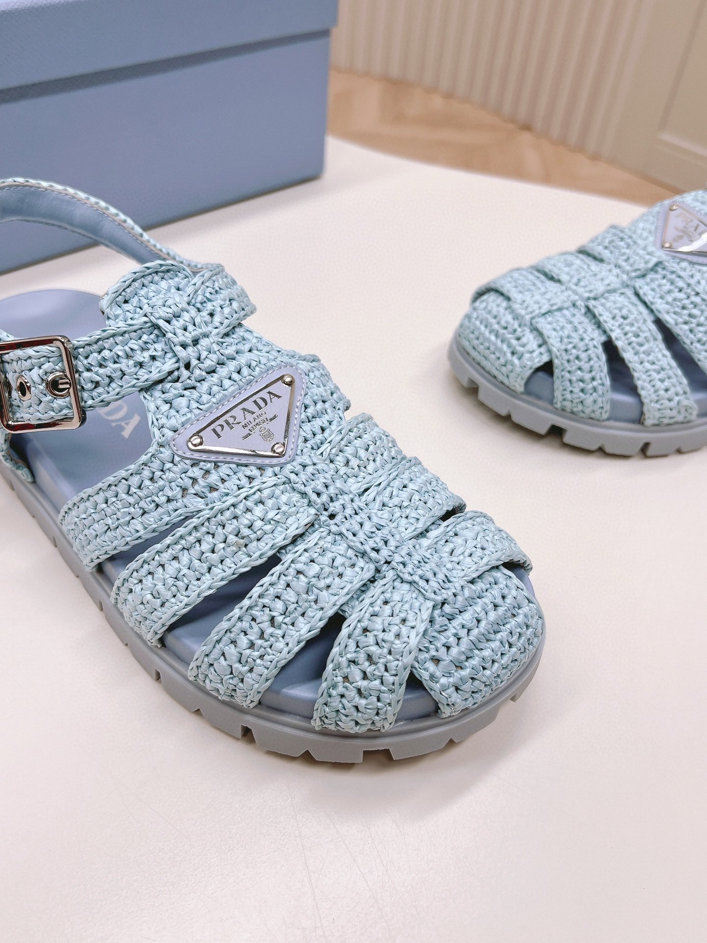 PRA RUBBER FISHERMAN SANDALS SKY LAMBSKIN - 35