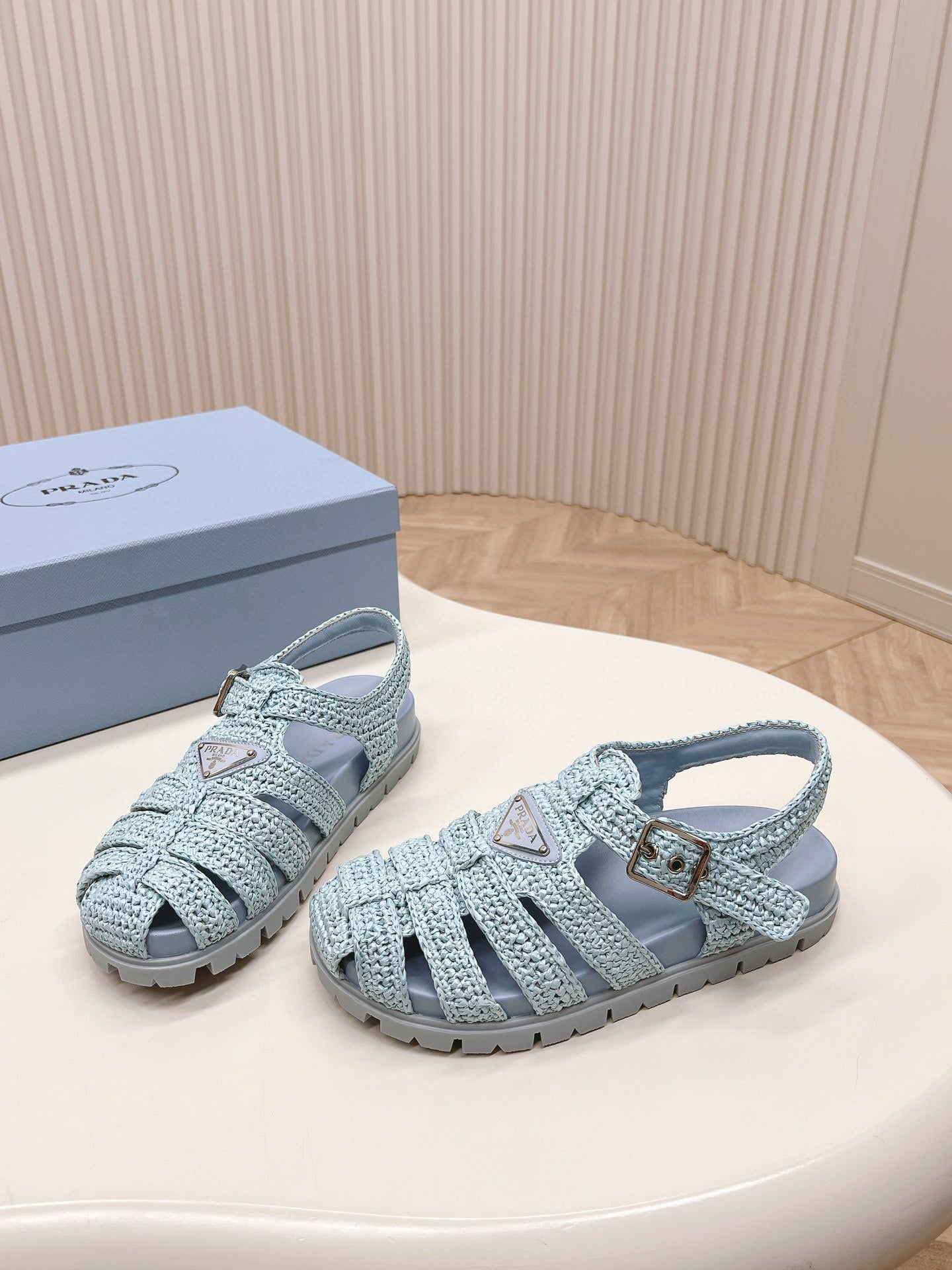 PRA RUBBER FISHERMAN SANDALS SKY LAMBSKIN - 35