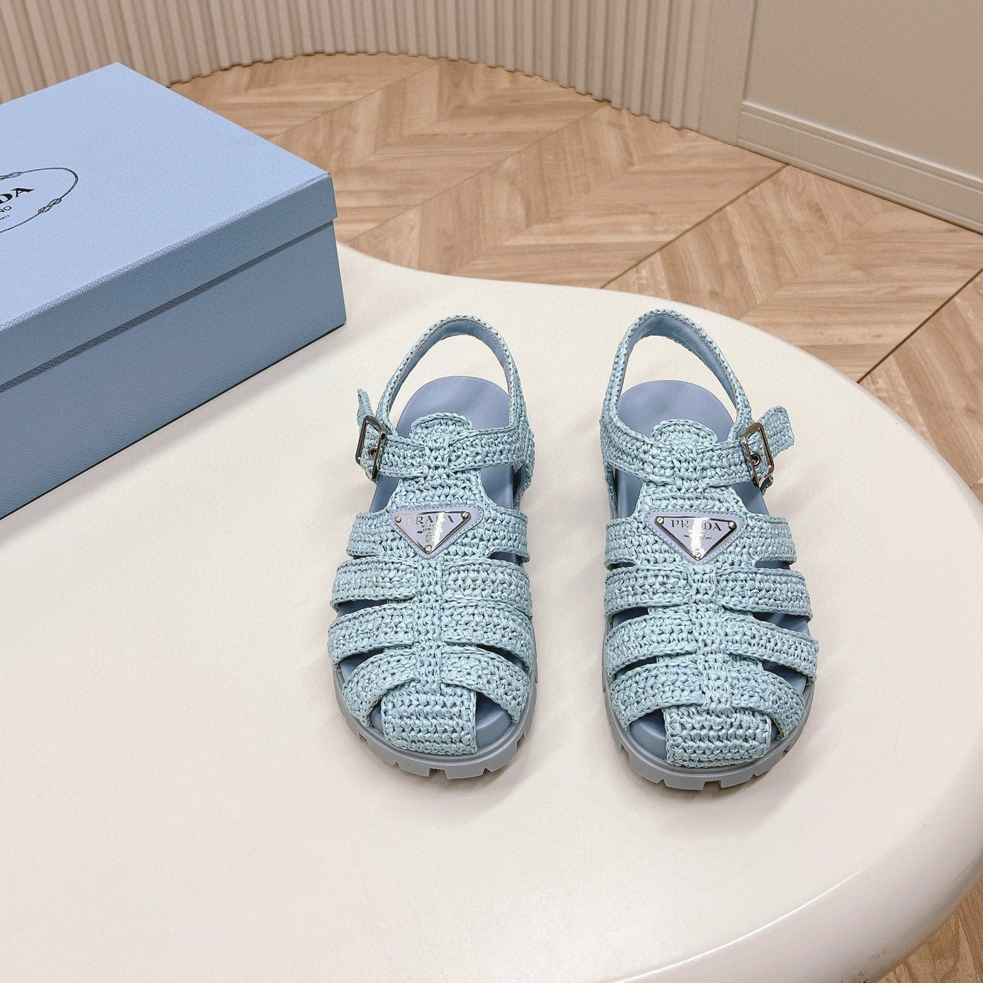 PRA RUBBER FISHERMAN SANDALS SKY LAMBSKIN - 35