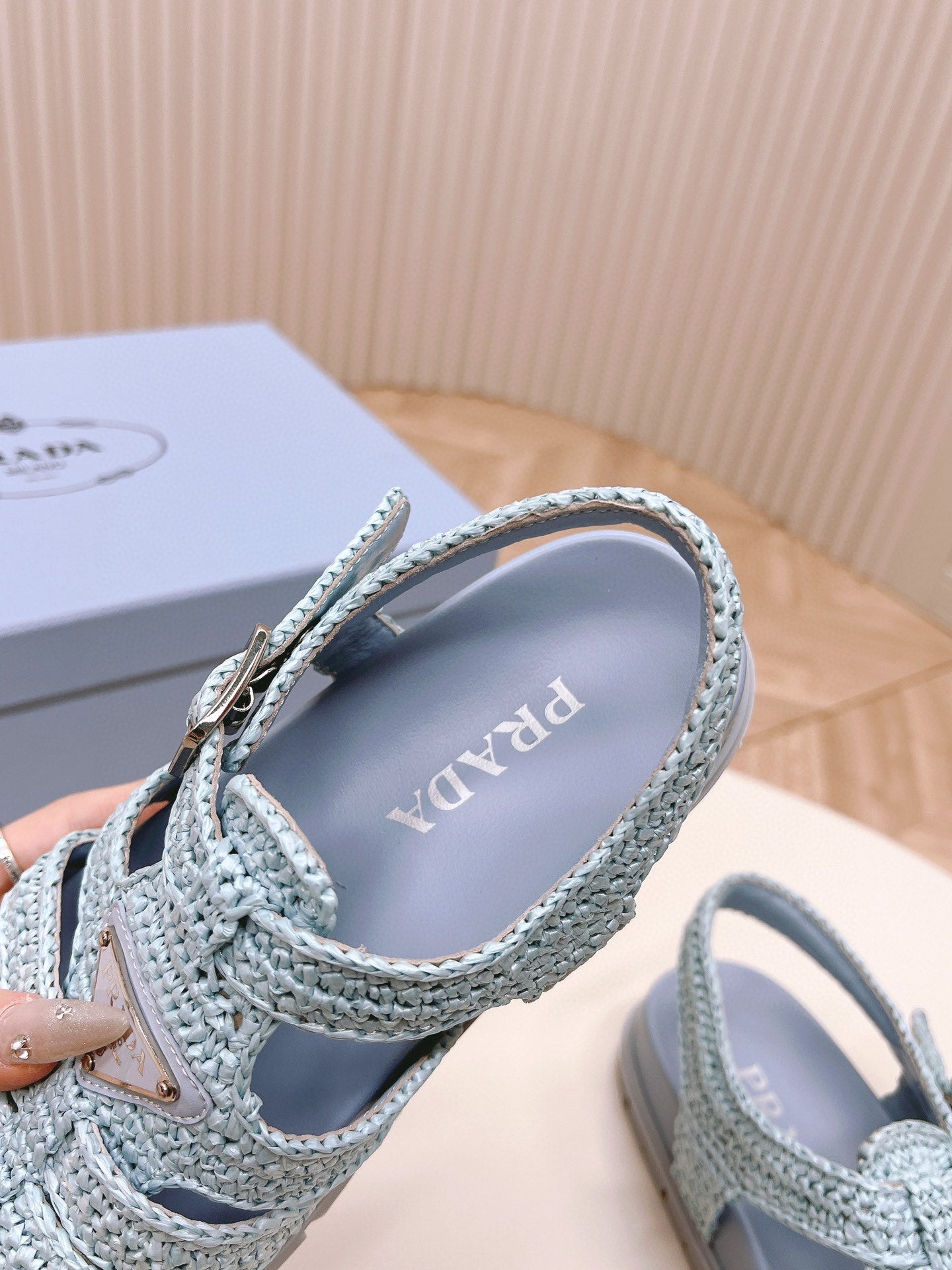 PRA RUBBER FISHERMAN SANDALS SKY LAMBSKIN - 35