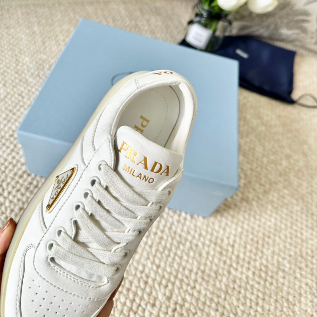 PRA DOWNTOWN NAPPA SNEAKERS WHITE CALFSKIN - 34