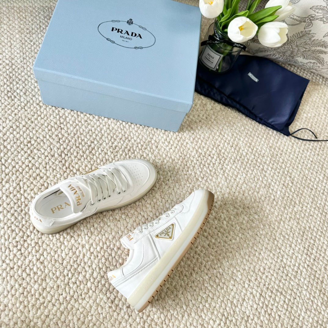 PRA DOWNTOWN NAPPA SNEAKERS WHITE CALFSKIN - 34