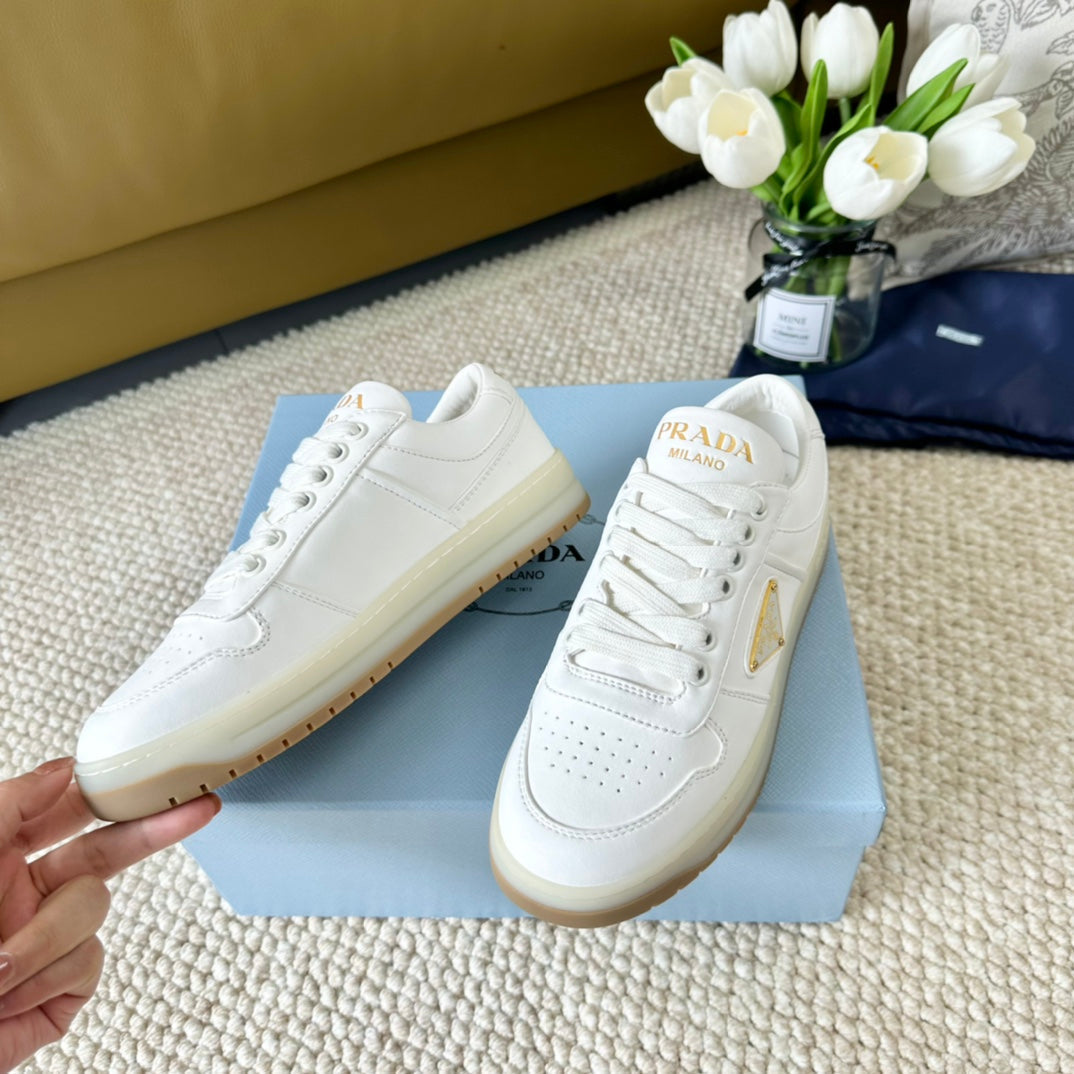 PRA DOWNTOWN NAPPA SNEAKERS WHITE CALFSKIN - 34