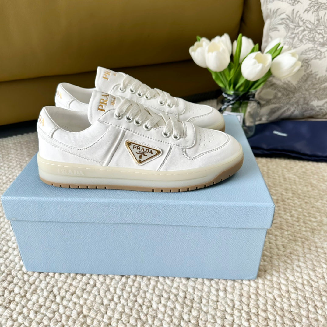 PRA DOWNTOWN NAPPA SNEAKERS WHITE CALFSKIN - 34