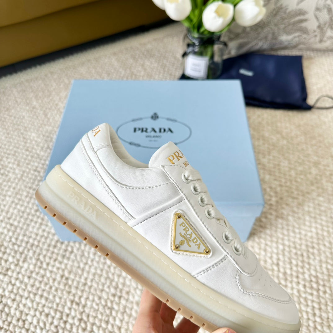 PRA DOWNTOWN NAPPA SNEAKERS WHITE CALFSKIN - 34