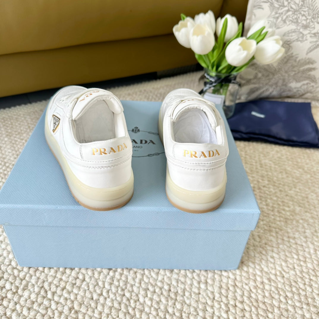 PRA DOWNTOWN NAPPA SNEAKERS WHITE CALFSKIN - 34