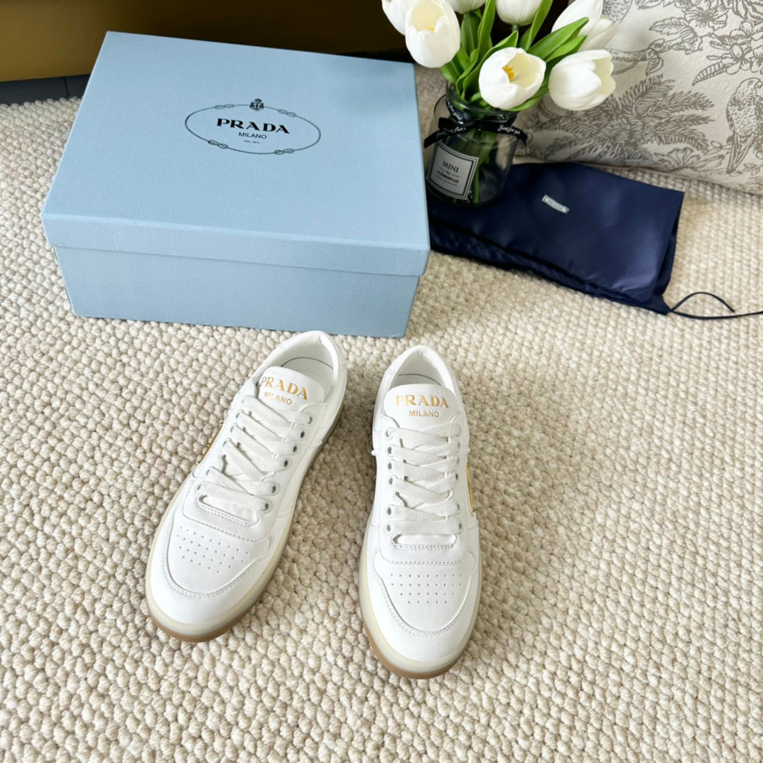 PRA DOWNTOWN NAPPA SNEAKERS WHITE CALFSKIN - 34