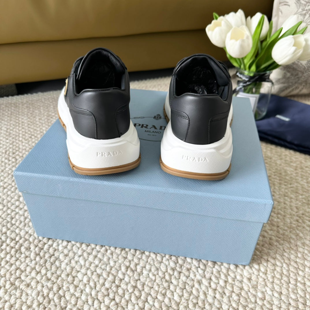 PRA THICK SOLE SNEAKER BLACK CALFSKIN - 35