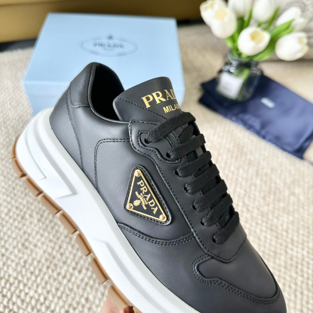 PRA THICK SOLE SNEAKER BLACK CALFSKIN - 35