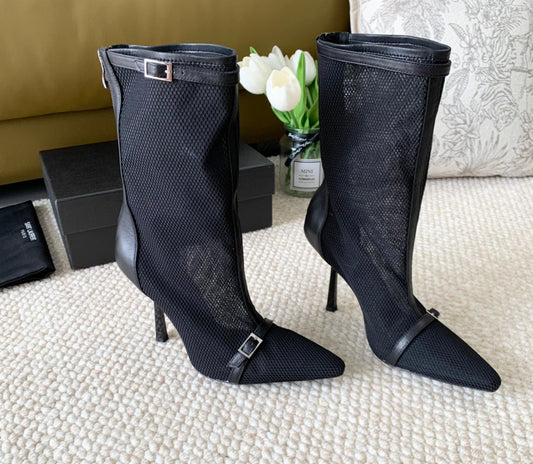 SL OXALIS BOOTIES IN BLACK MESH - 35