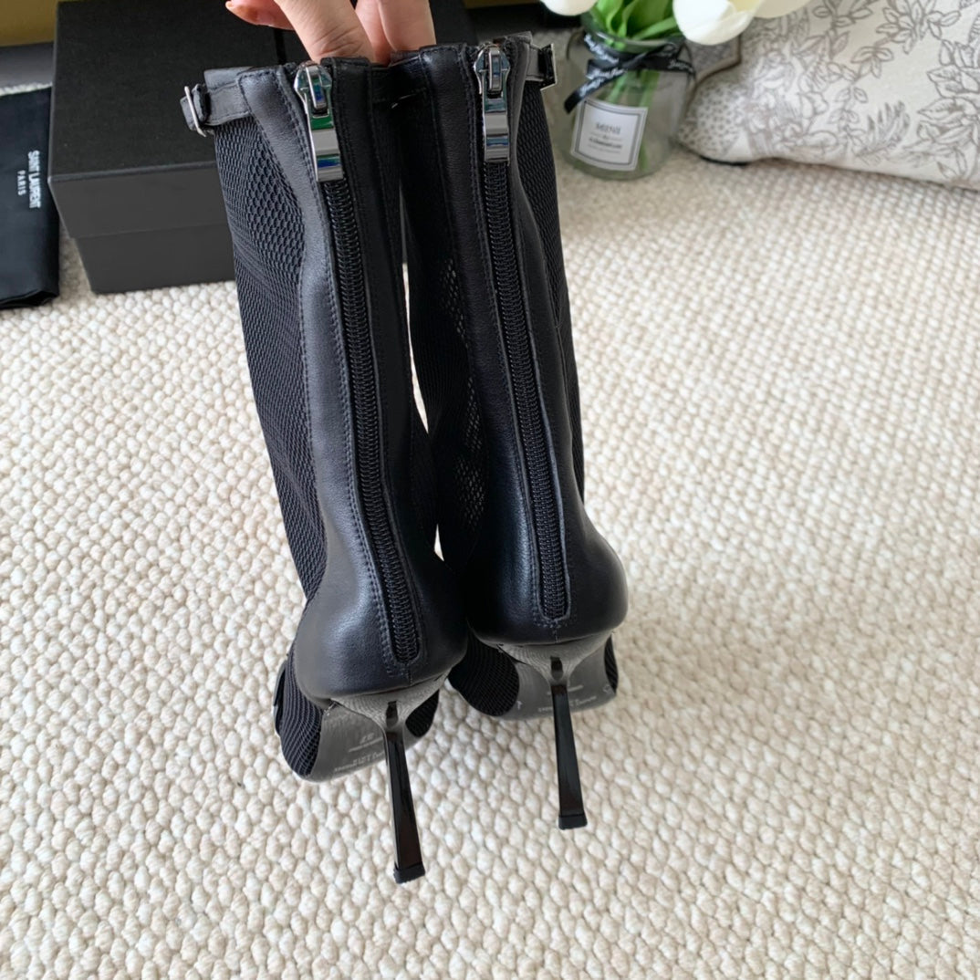 SL OXALIS BOOTIES IN BLACK MESH - 35