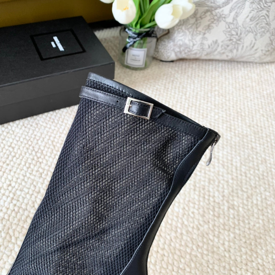 SL OXALIS BOOTIES IN BLACK MESH - 35