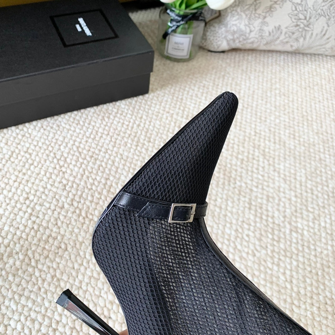SL OXALIS BOOTIES IN BLACK MESH - 35