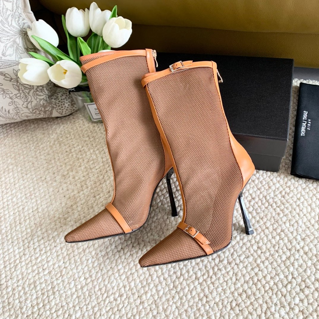 SL OXALIS BOOTIES IN TANGERINE MESH - 35