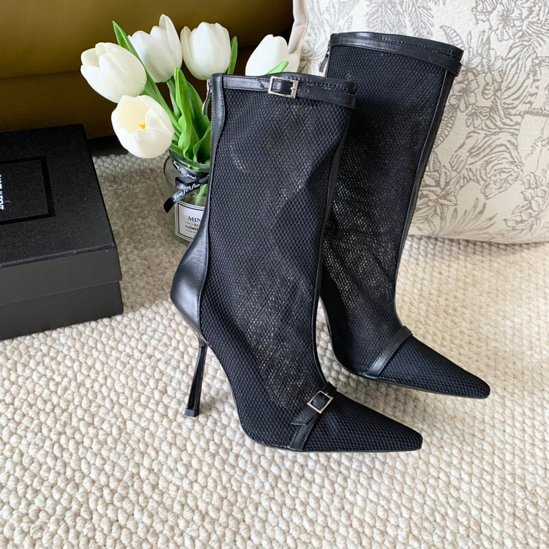 SL OXALIS BOOTIES IN BLACK MESH - 35