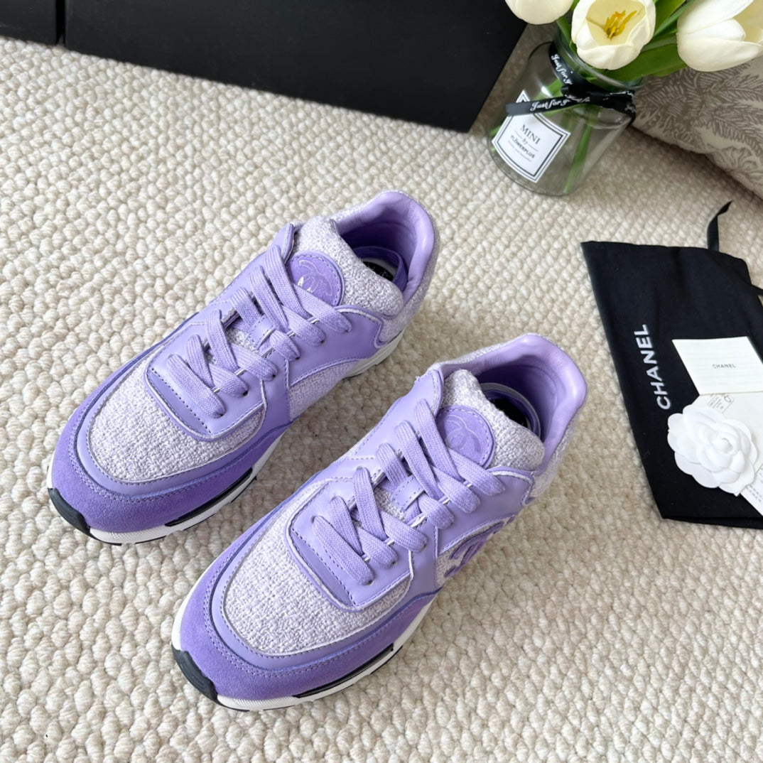 CC SNEAKER IN IRIS PURPLE WOOL TWEED AND SUEDE - 35
