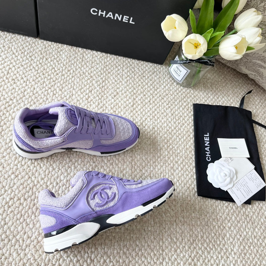 CC SNEAKER IN IRIS PURPLE WOOL TWEED AND SUEDE - 35