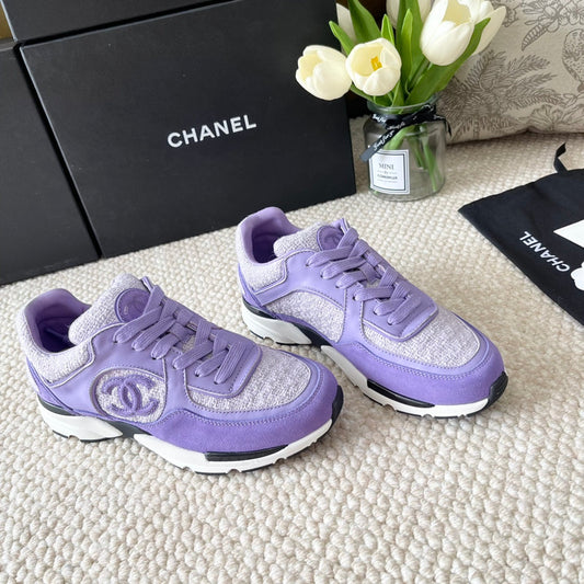 CC SNEAKER IN IRIS PURPLE WOOL TWEED AND SUEDE - 35