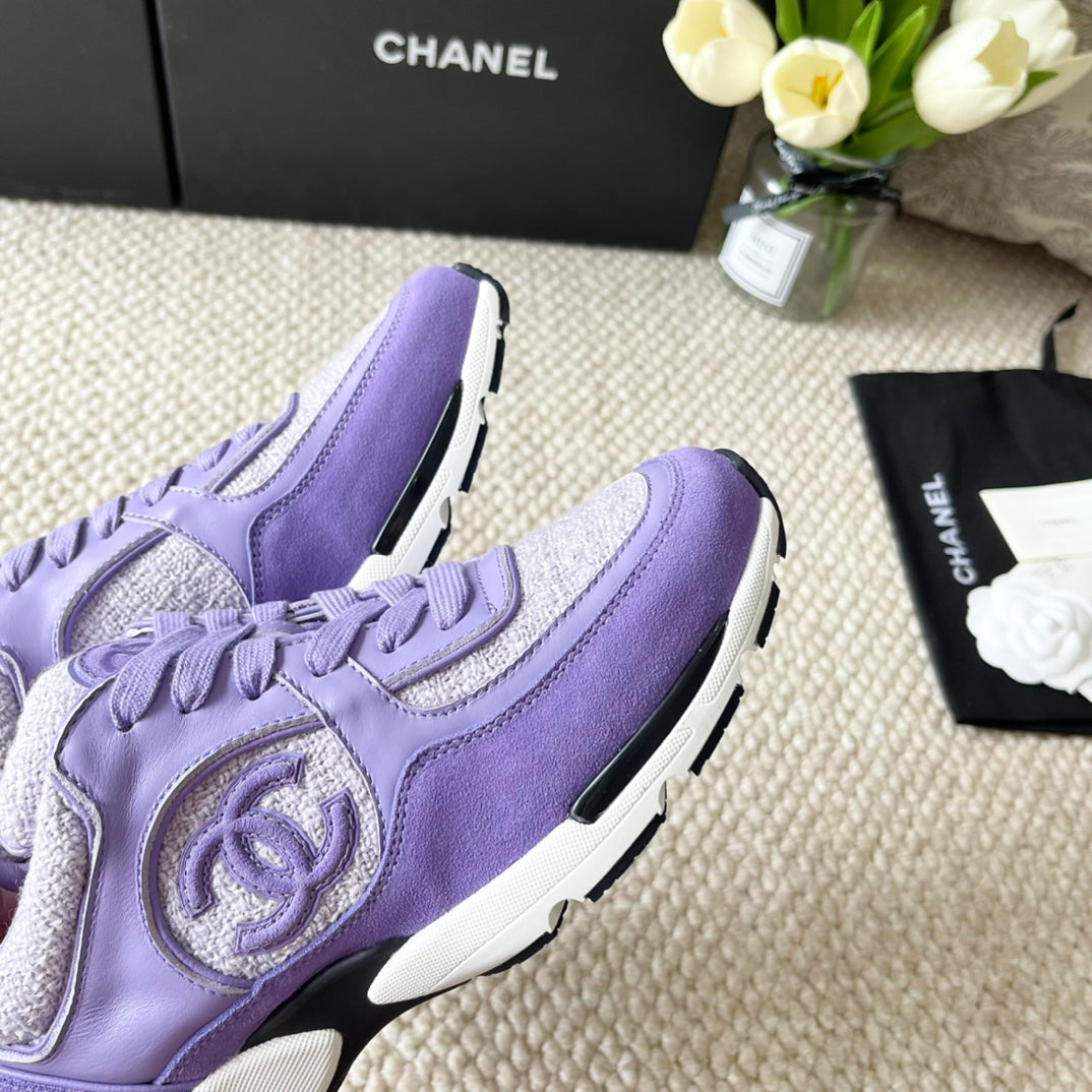 CC SNEAKER IN IRIS PURPLE WOOL TWEED AND SUEDE - 35