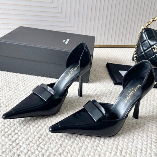 D'ORSAY PUMPS IN BLACK SMOOTH CALFSKIN - 35