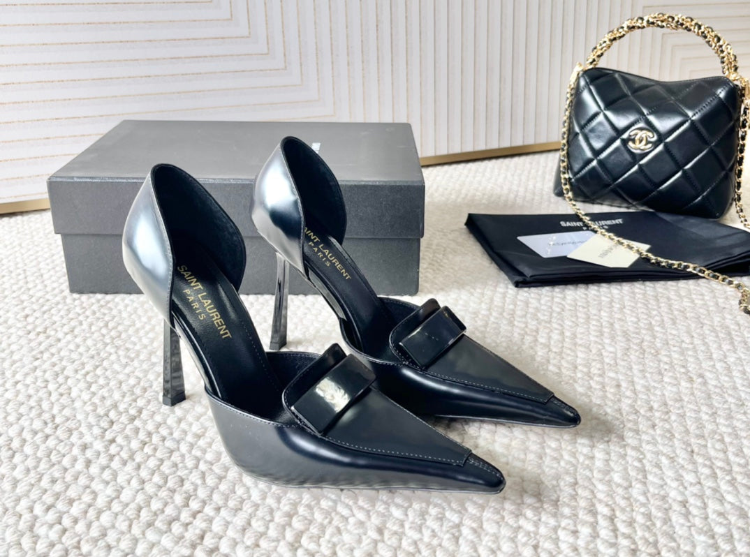 D'ORSAY PUMPS IN BLACK SMOOTH CALFSKIN - 35