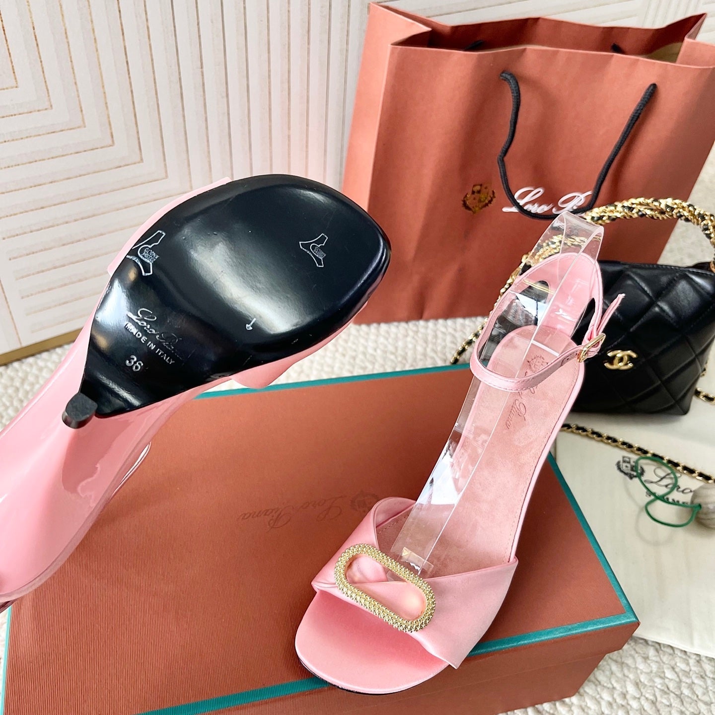 HIGH HEELS SANDALS 80 MM IN PASTEL PINK SATIN MIX SUEDUE - 35