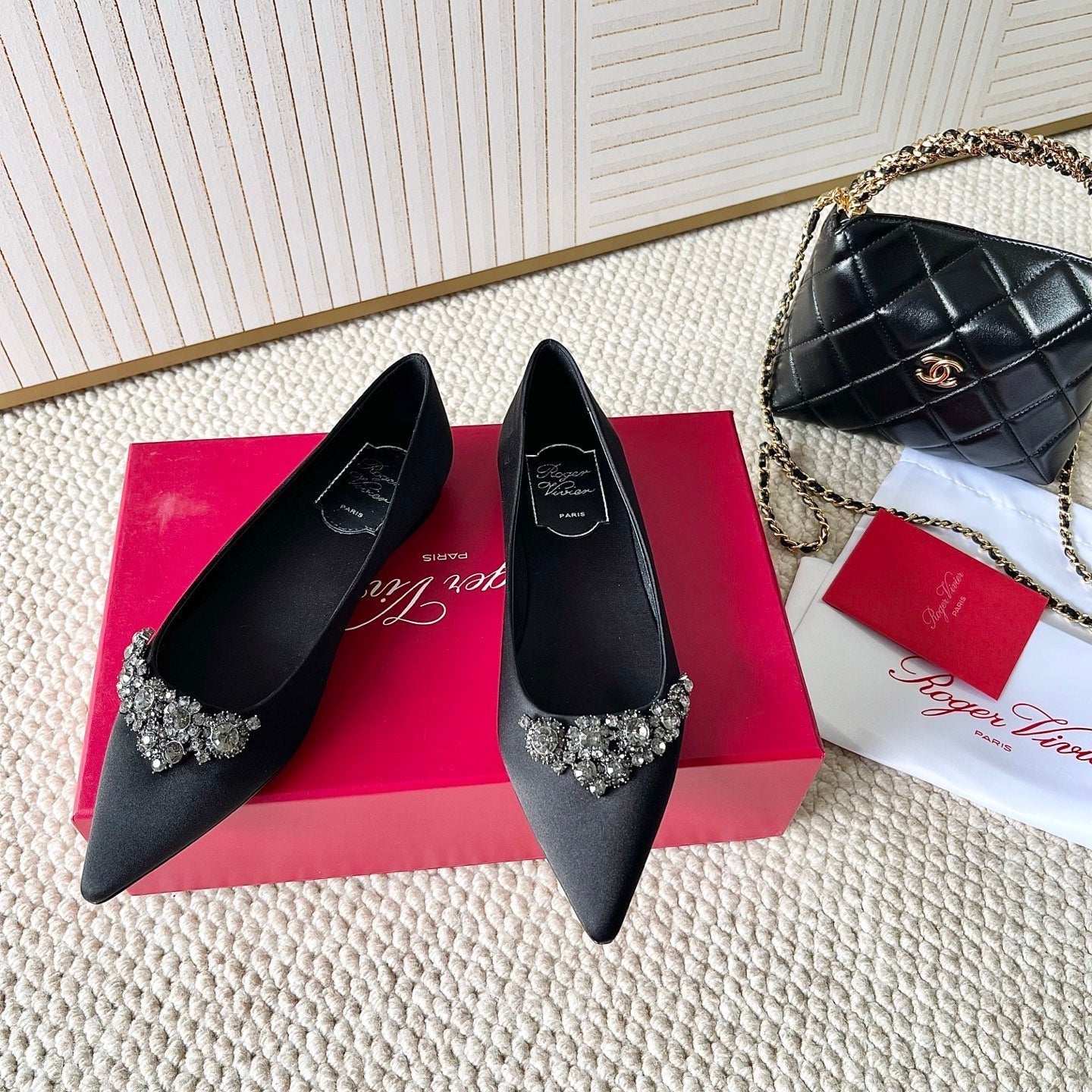 EFFLORESCENCE BALLERINAS IN BLACK SATIN - 35