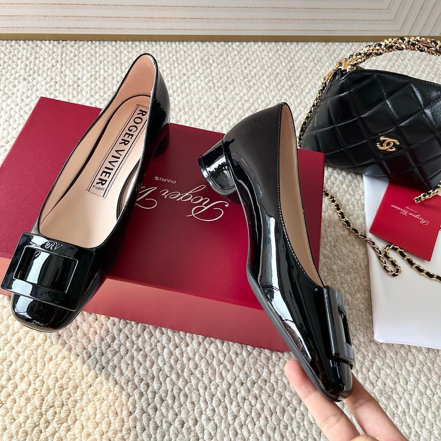 U LOOK BALLERINAS IN BLACK GLOSSY CALFSKIN - 34