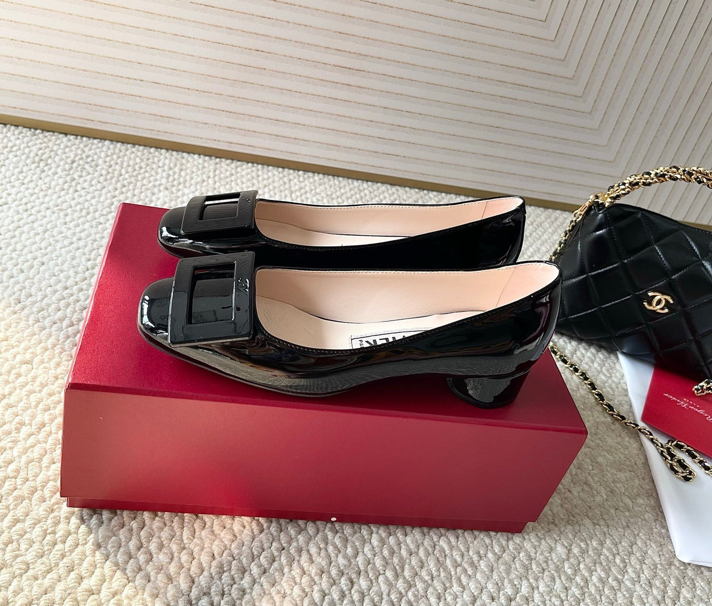 U LOOK BALLERINAS IN BLACK GLOSSY CALFSKIN - 34