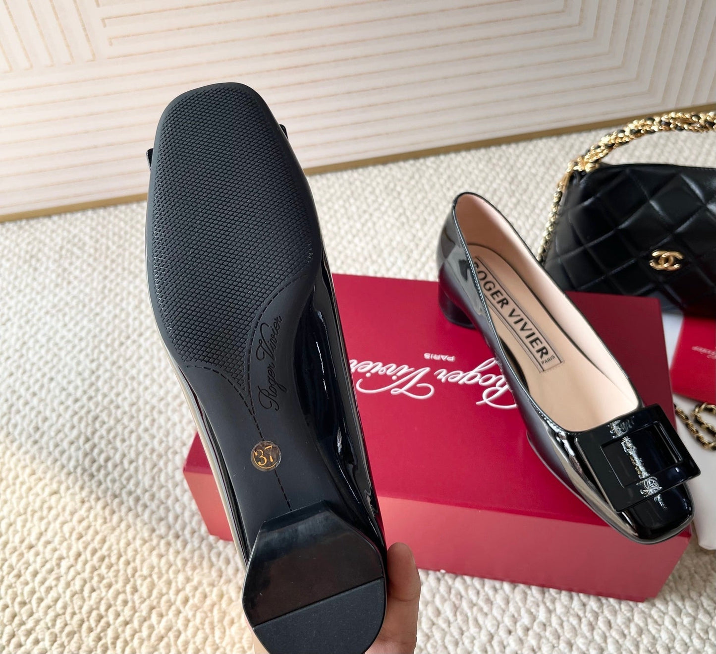 U LOOK BALLERINAS IN BLACK GLOSSY CALFSKIN - 34