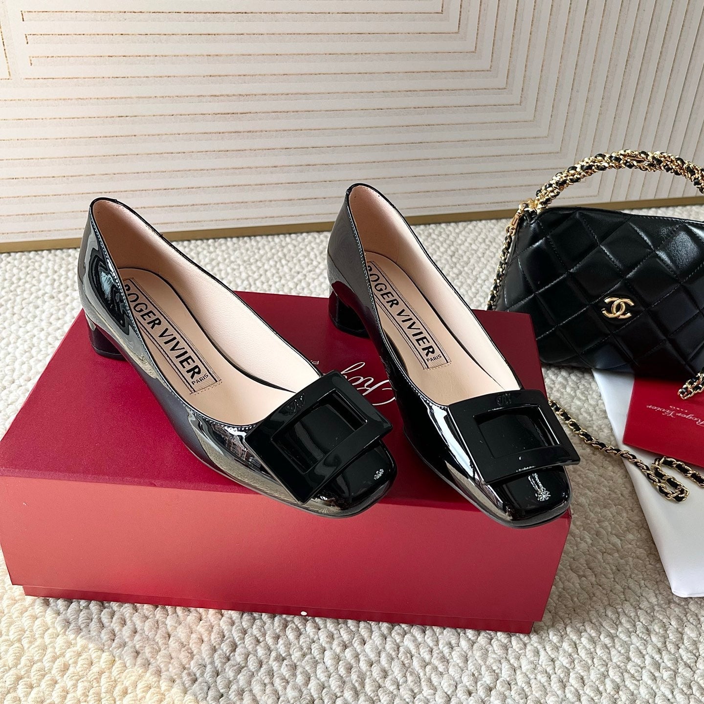 U LOOK BALLERINAS IN BLACK GLOSSY CALFSKIN - 34