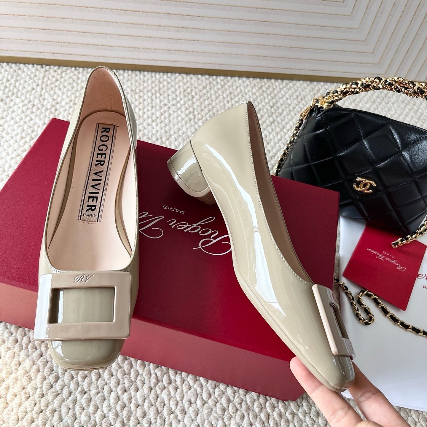 U LOOK BALLERINAS IN GURKHA GLOSSY CALFSKIN - 34