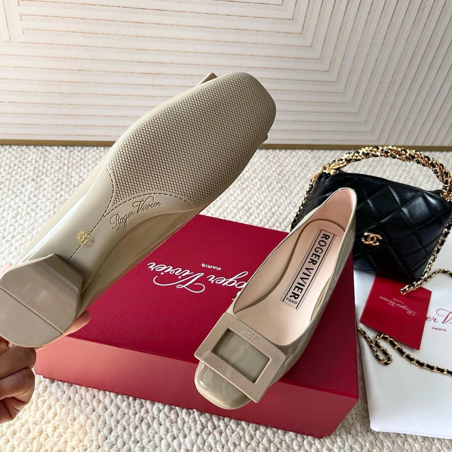 U LOOK BALLERINAS IN GURKHA GLOSSY CALFSKIN - 34