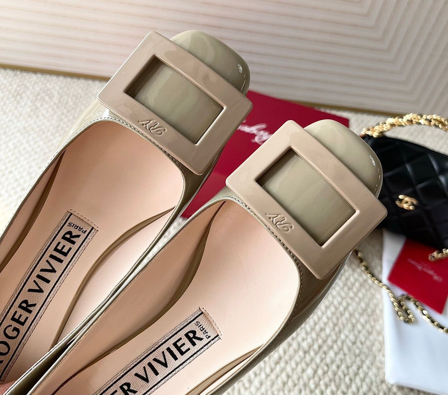 U LOOK BALLERINAS IN GURKHA GLOSSY CALFSKIN - 34