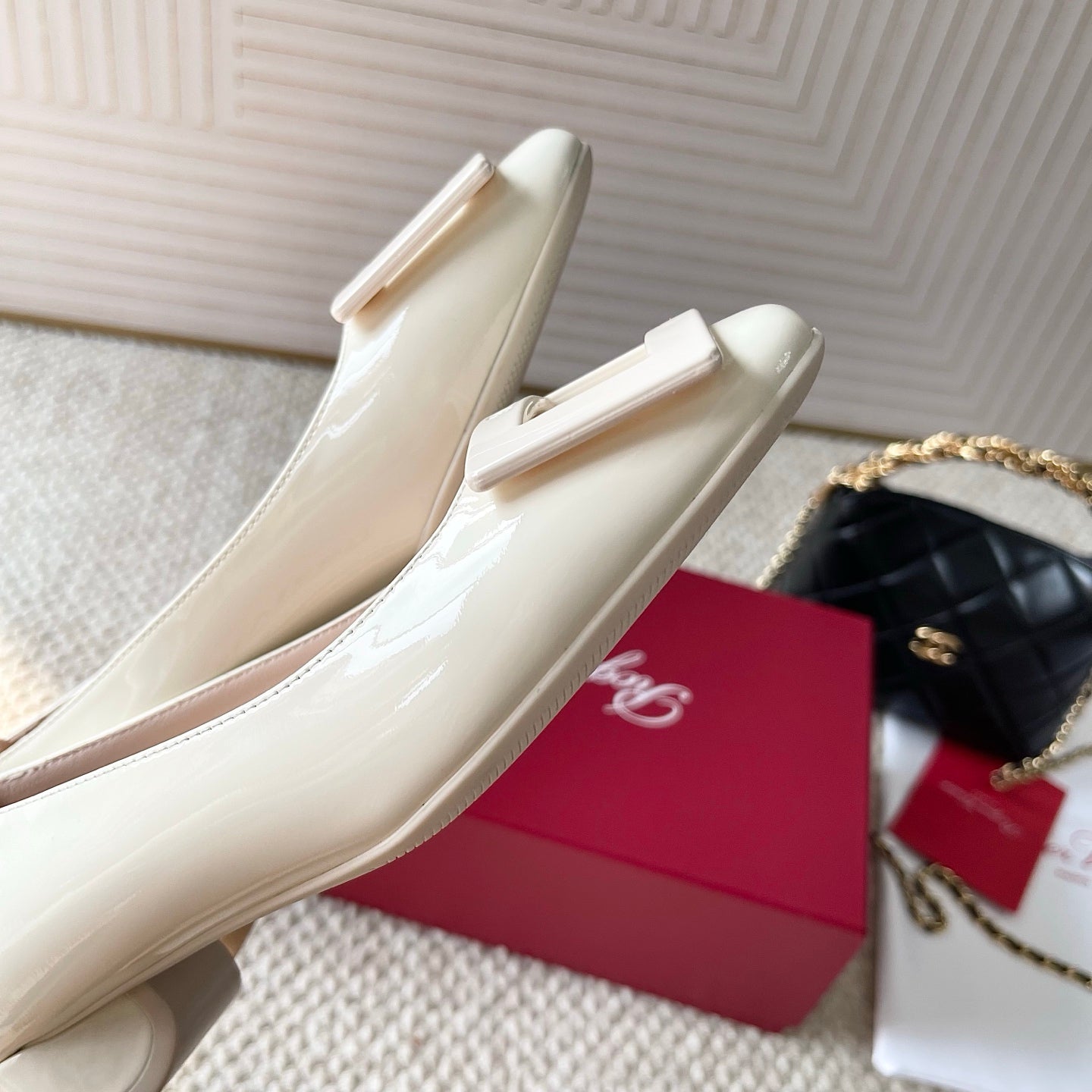 U LOOK BALLERINAS IN WHITE GLOSSY CALFSKIN - 34
