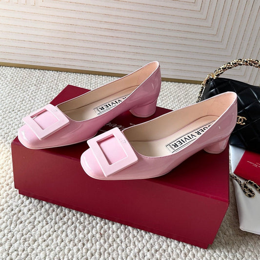 U LOOK BALLERINAS IN PASTEL PINK GLOSSY CALFSKIN - 34