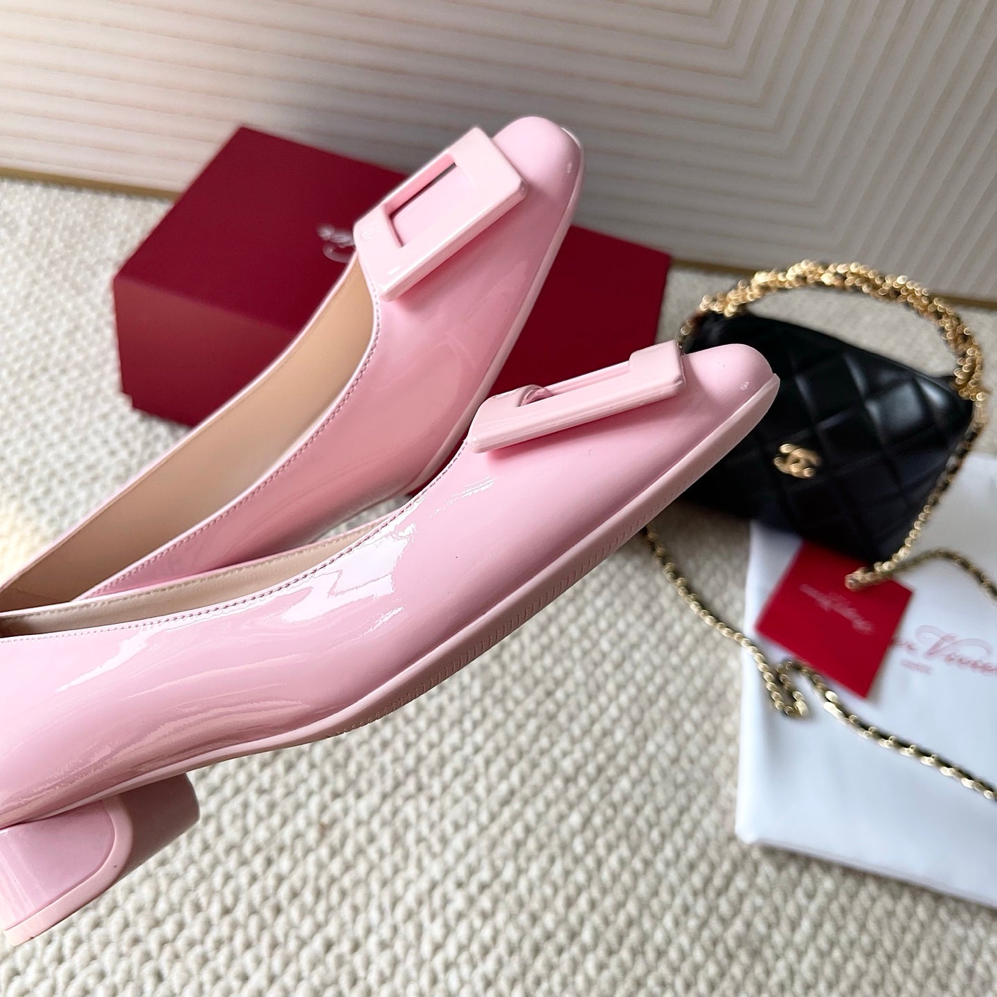 U LOOK BALLERINAS IN PASTEL PINK GLOSSY CALFSKIN - 34
